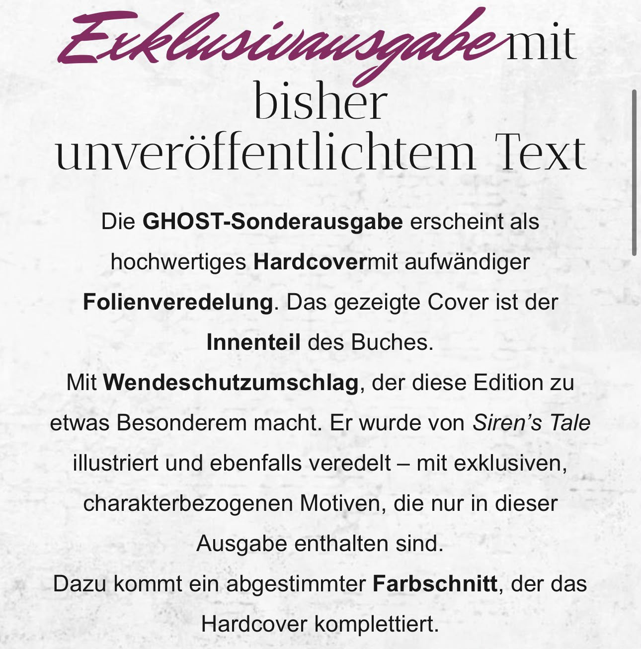 Ghost - Sonderausgabe - Versand nach Österreich und in die Schweiz